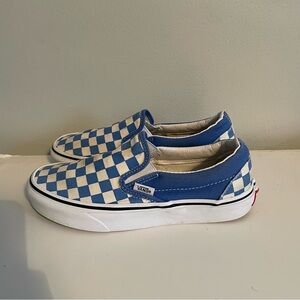 Vans Blue Checkered Slip-On Sneakers